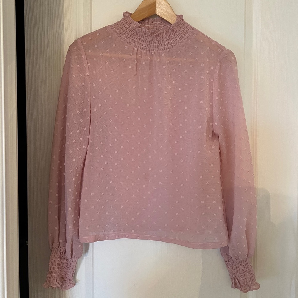 Hello Molly Pink Sheer Blouse